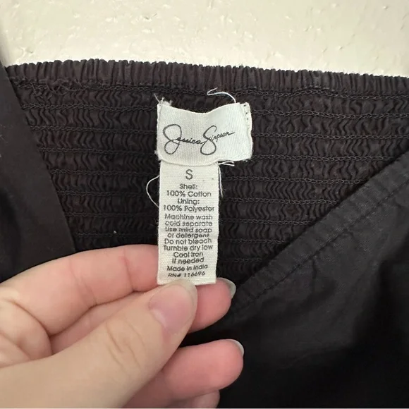 Jessica Simpson Black Midi Dress With Puff Sleeves Size Small - Picture 6 of 8